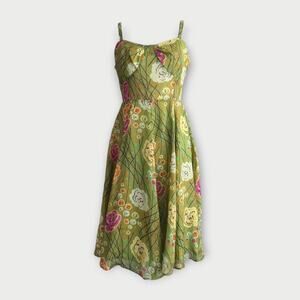 Girls from Savoy Rose Bramble Sundress in Green Multi Floral Print SZ 4